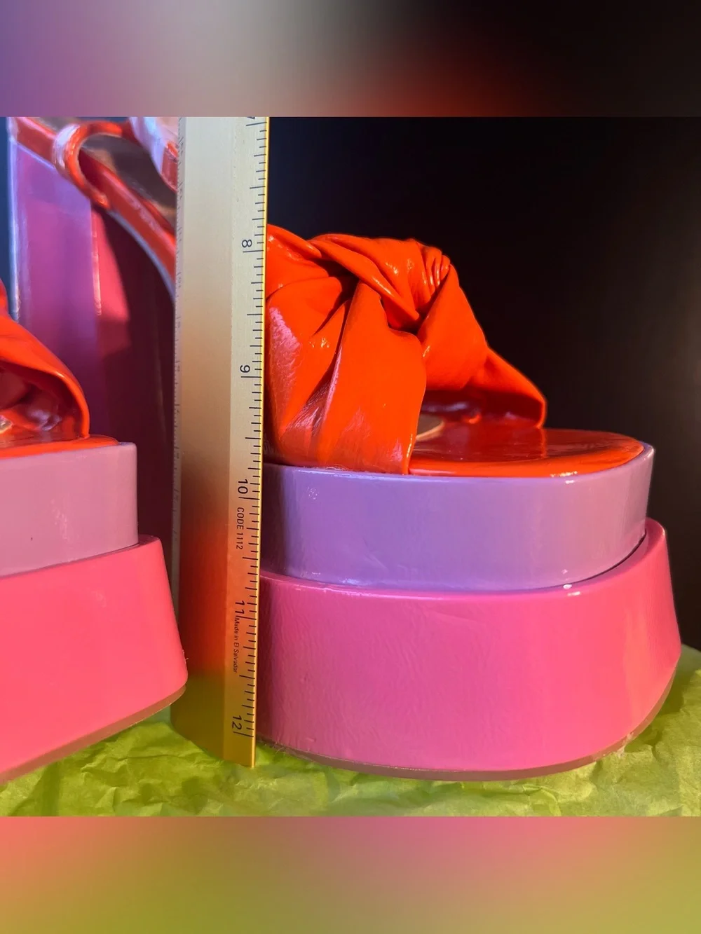 Lemonade Orange & Pink Knot Platform Sandals - Picture 10 of 15